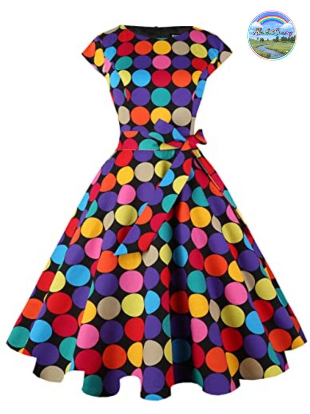 Vintage 1950s Cocktail Party Dress Cotton Spandex Boatneck Fit Flare Belted